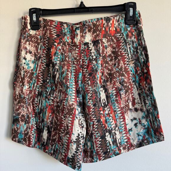 WORTH New York Silk Shorts Abstract Dressy Seam Front w/Pockets Size 0 - Picture 5 of 7